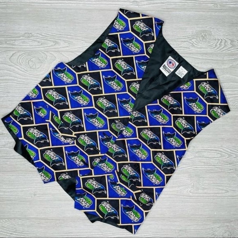 Vintage pro merchandise devil rays women’s silk open front vest baseball med